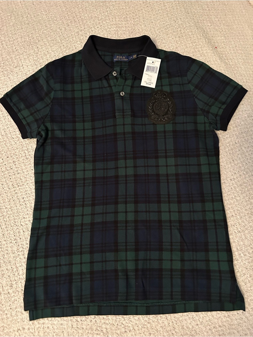 Polo by Ralph Lauren Dark Green and Navy Plaid Polo
